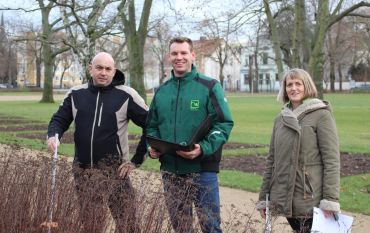 vlnr: Normen und Otto Ferchland (Ferchland Garten- und Landschaftsbau GmbH) sowie Sonnhild Noack (Landesgartenschau Burg 2018 GmbH)